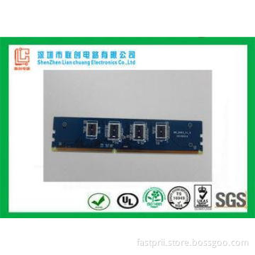 1 oz  Multilayer PCB 1.60mm 8 layer blue solder mask Platin